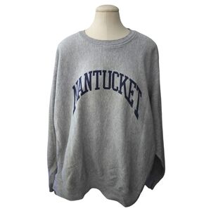 Weatherproof University Nantucket Graphic Fleece Sweatshirt Gray XXXL Pullover
